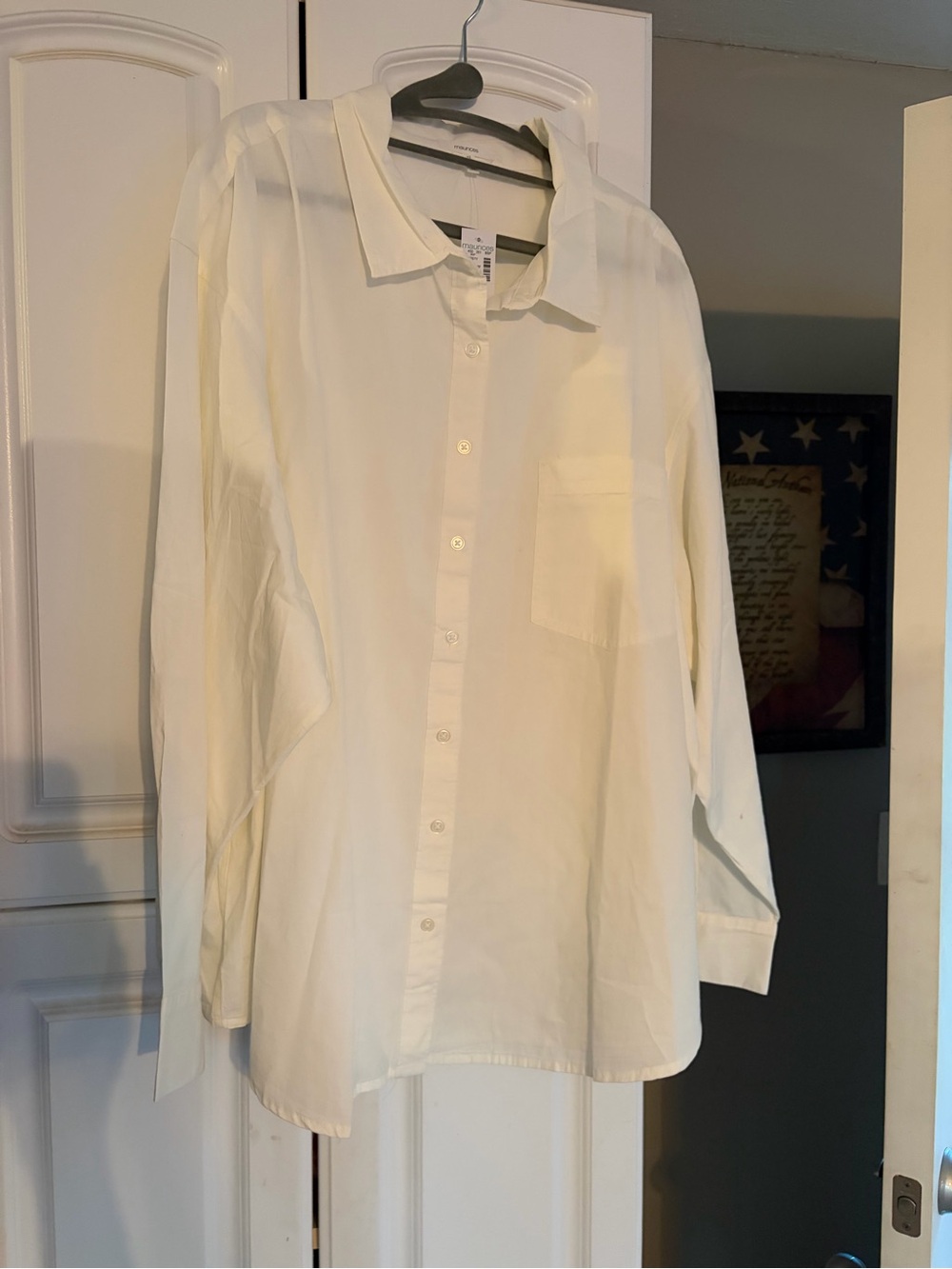 Maurices Women’s Cream Button-Up Dress Shirt